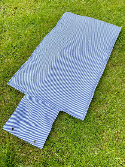 Dog Settle Mat Re-loved - Blue Stripe Settle Mats Re-loved - PicklesPaw