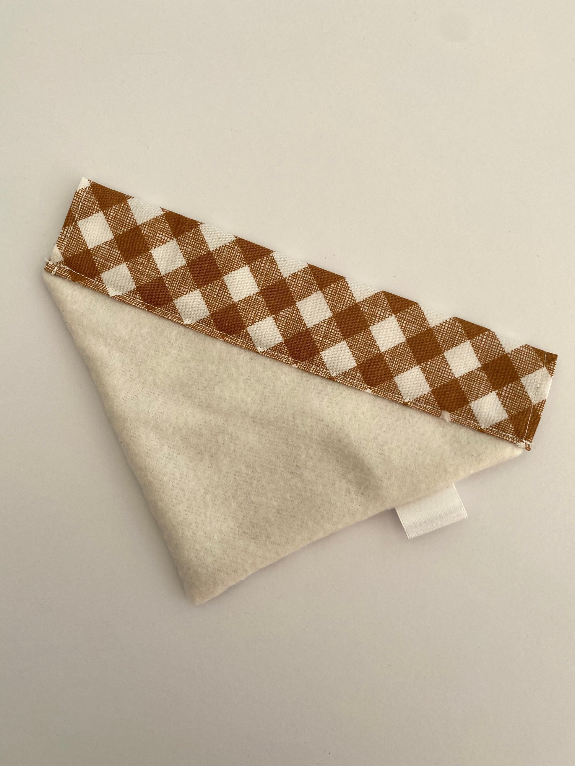 Brown Gingham Dog Bandana Dog Bandanas - PicklesPaw