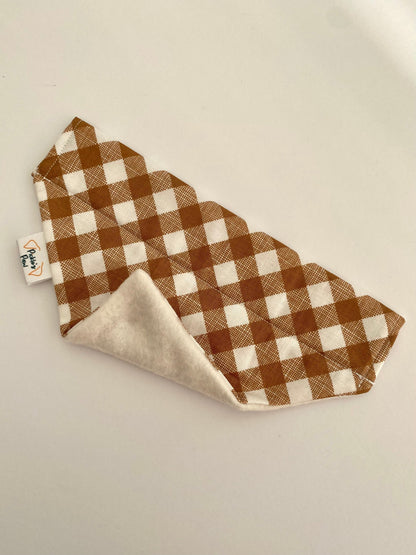 Brown Gingham Dog Bandana Dog Bandanas - PicklesPaw