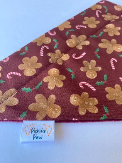 Gingerbread and Candy Canes Dog Bandana Dog Bandanas - PicklesPaw