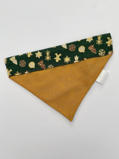 Golden Christmas Dog Bandana Dog Bandanas - PicklesPaw