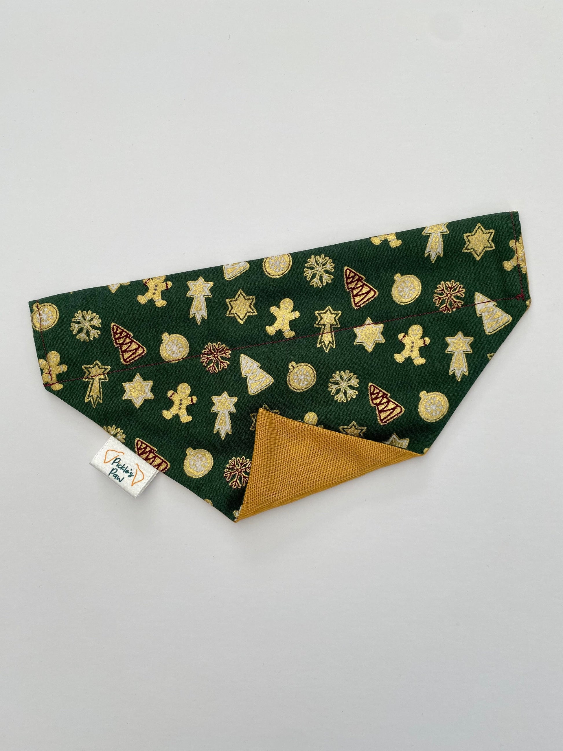 Golden Christmas Dog Bandana Dog Bandanas - PicklesPaw