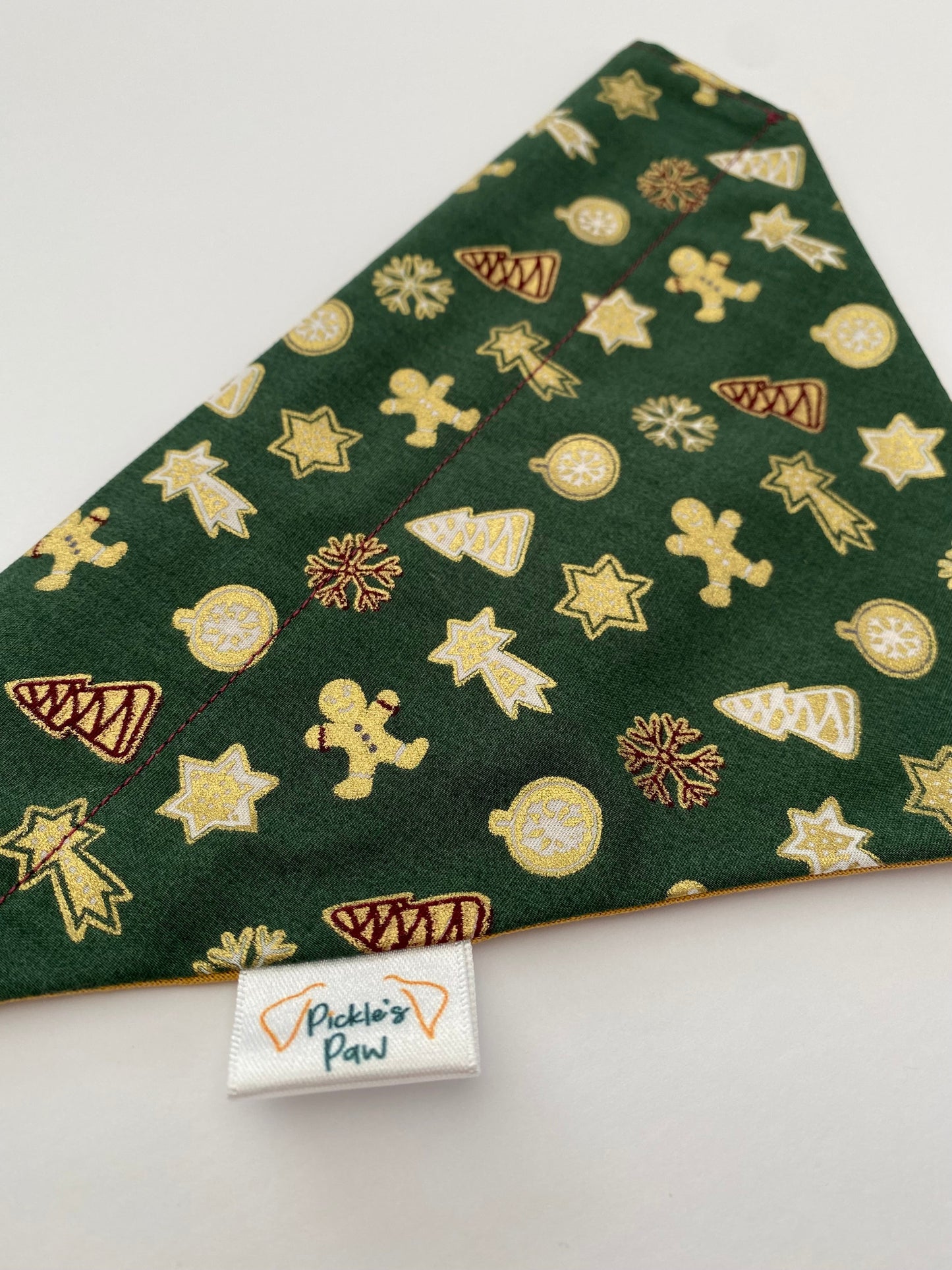 Golden Christmas Dog Bandana Dog Bandanas - PicklesPaw