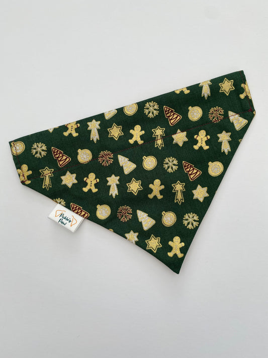 Golden Christmas Dog Bandana Dog Bandanas - PicklesPaw