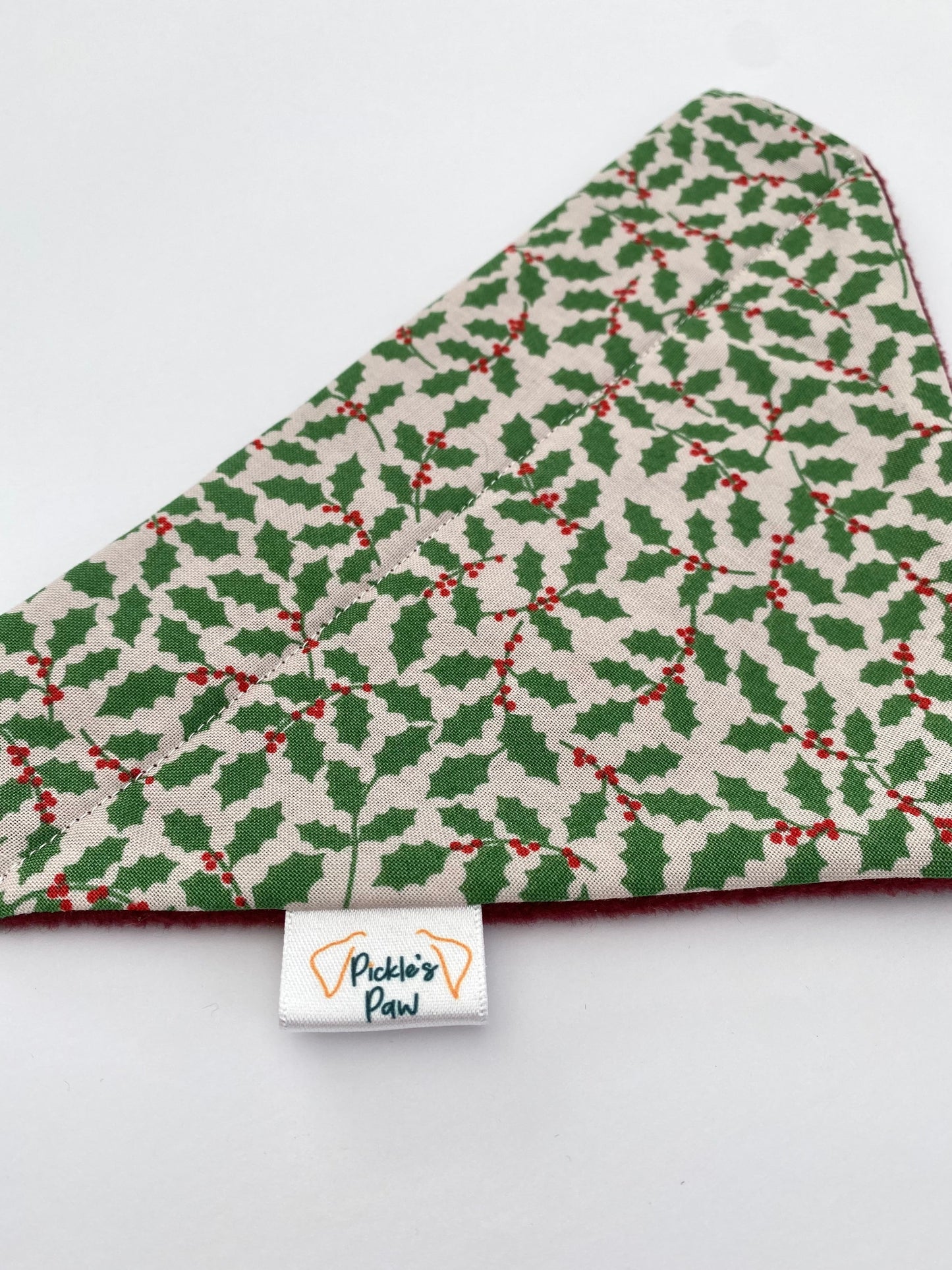 Holly and Ivy Dog Bandana Dog Bandanas - PicklesPaw