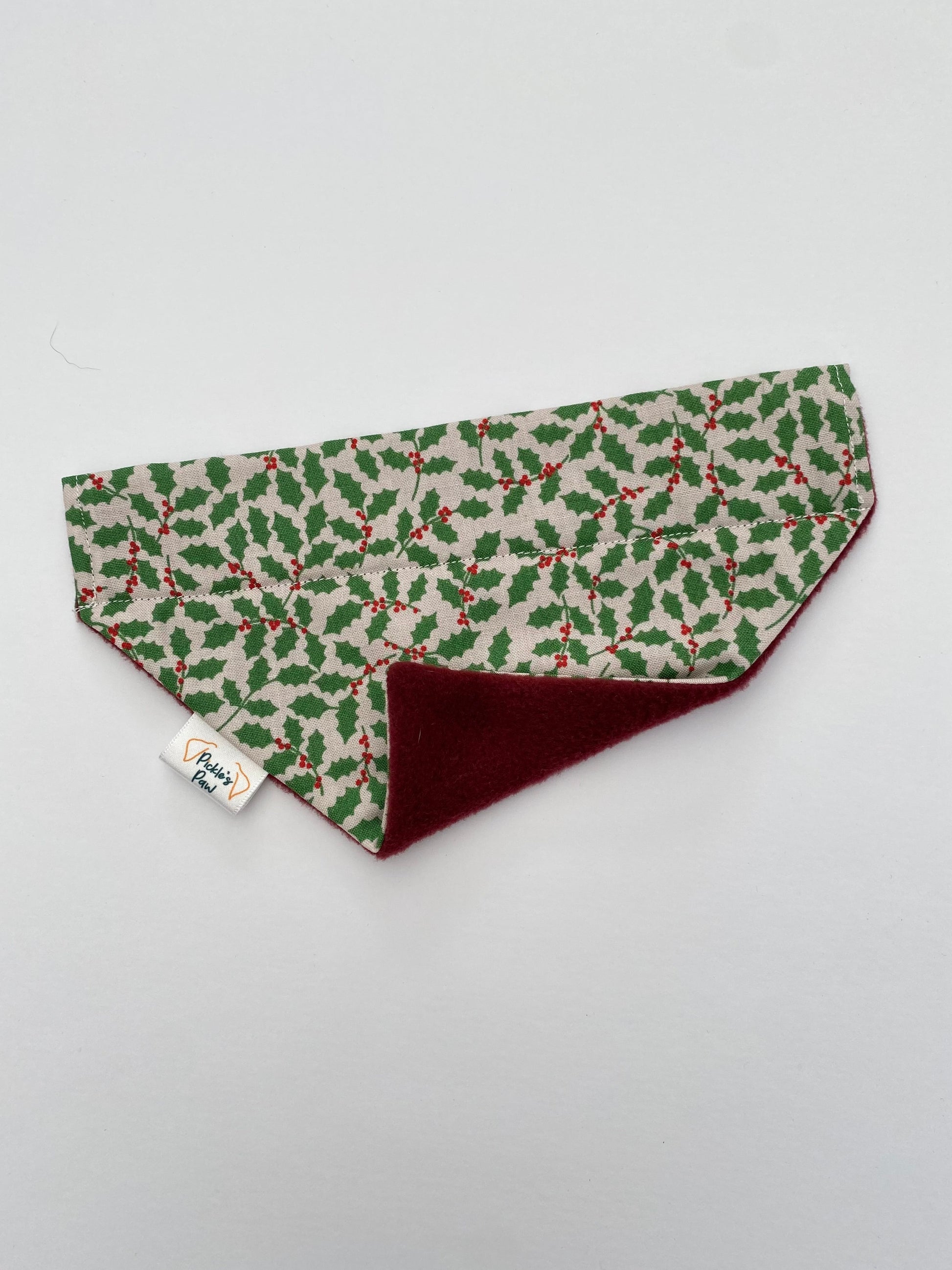 Holly and Ivy Dog Bandana Dog Bandanas - PicklesPaw